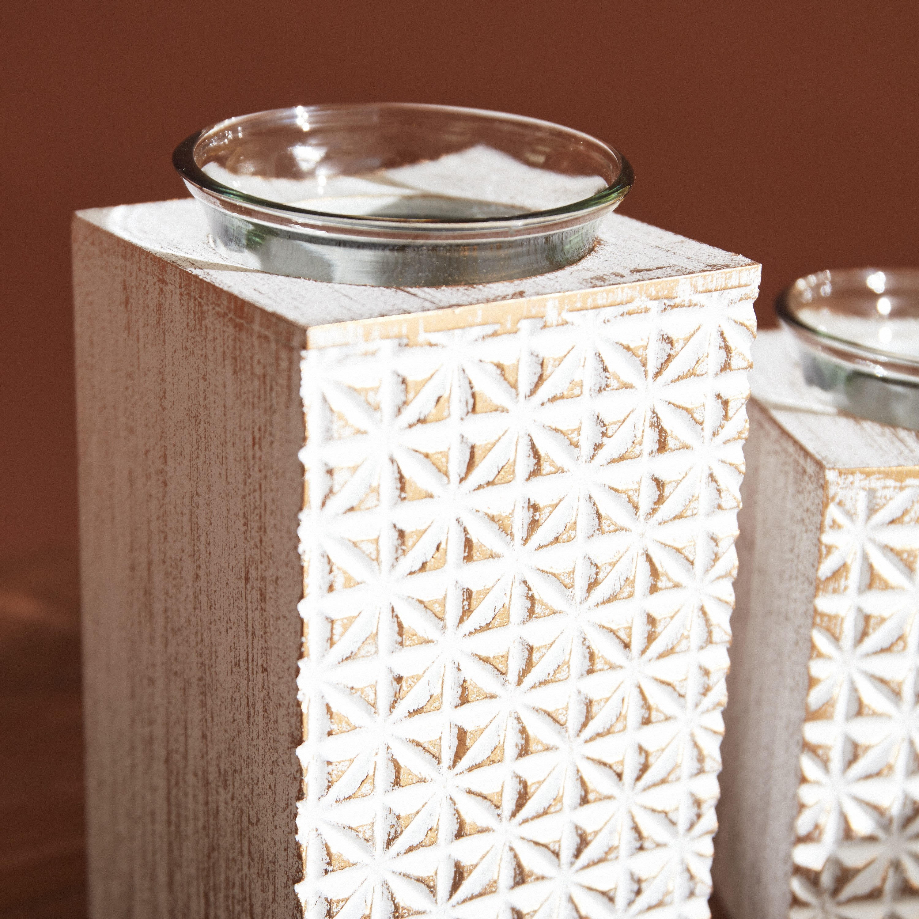 حامل شموع خشب أم دي أف بتصميم سلّة منسوجة من زيلا - 39x14x13 سم-hbxbedroom-homefragrance-candleholders-image-5