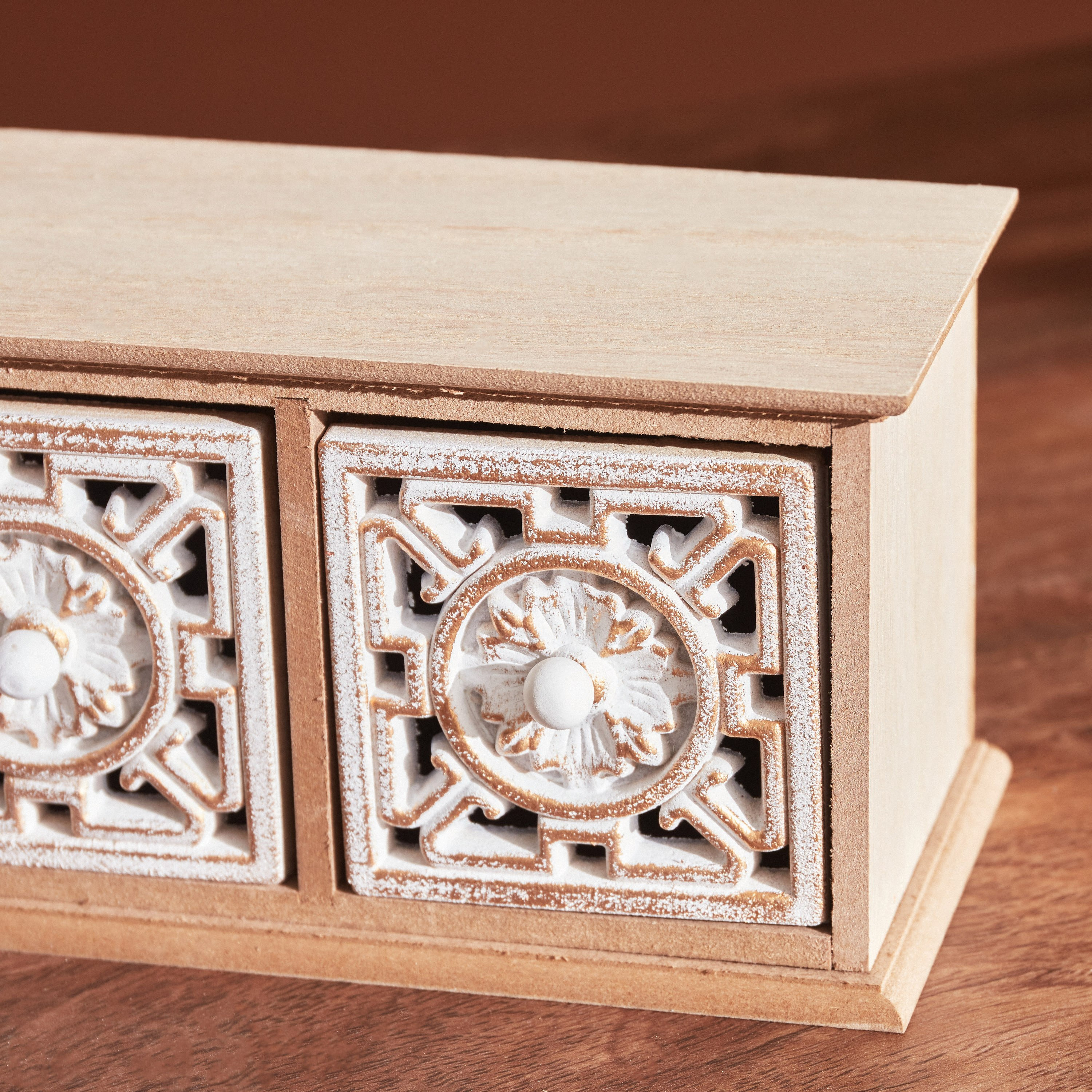 Zyla MDF Cabinet with 3 Drawers - 29x11x10 cm-hbxdecorandfurnishings-homeaccessories-storage-image-3