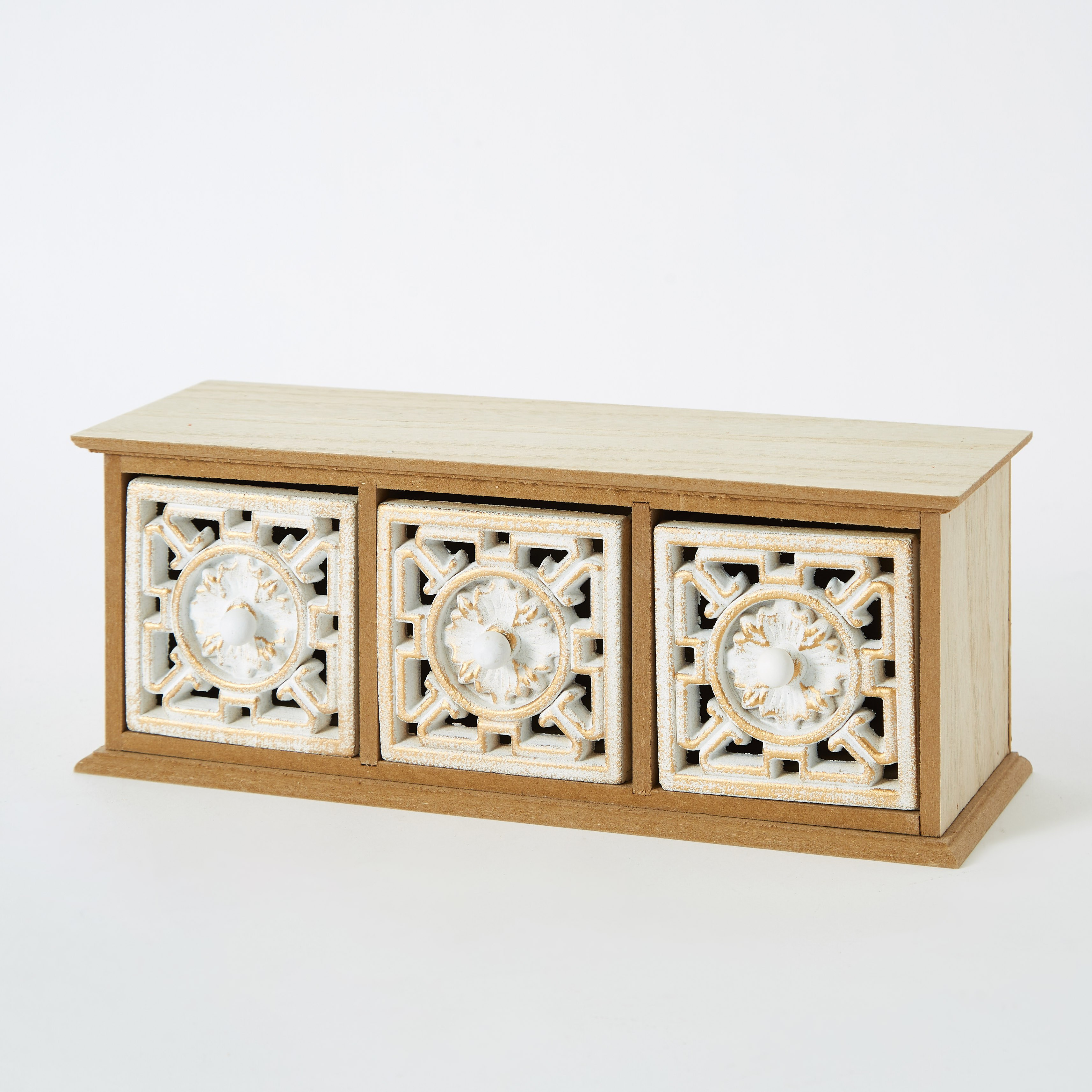 Zyla MDF Cabinet with 3 Drawers - 29x11x10 cm-hbxdecorandfurnishings-homeaccessories-storage-image-6