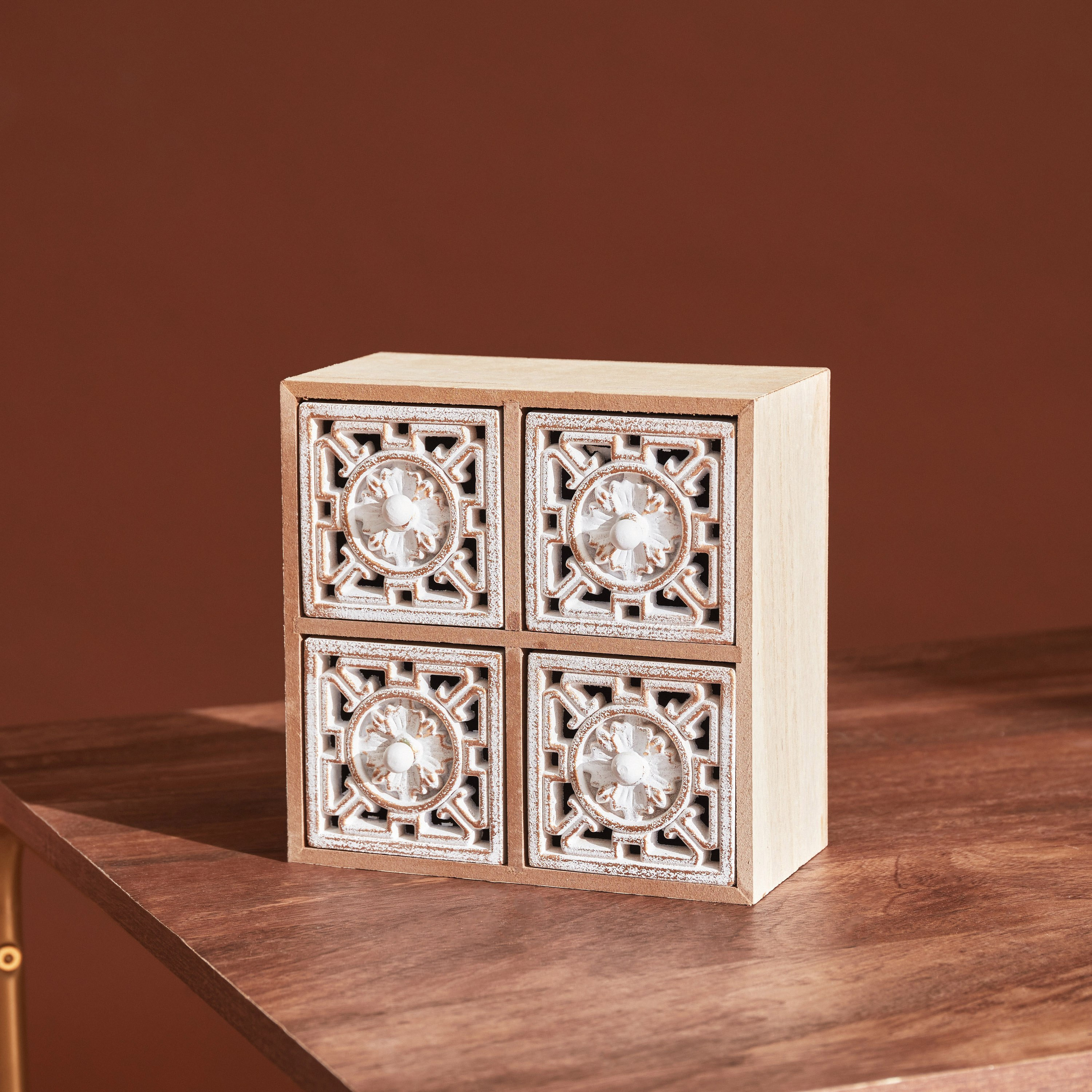Zyla MDF Cabinet with 4 Drawers - 21x10x21 cm-PROMO_HB_AE_B1G1_250925-image-1