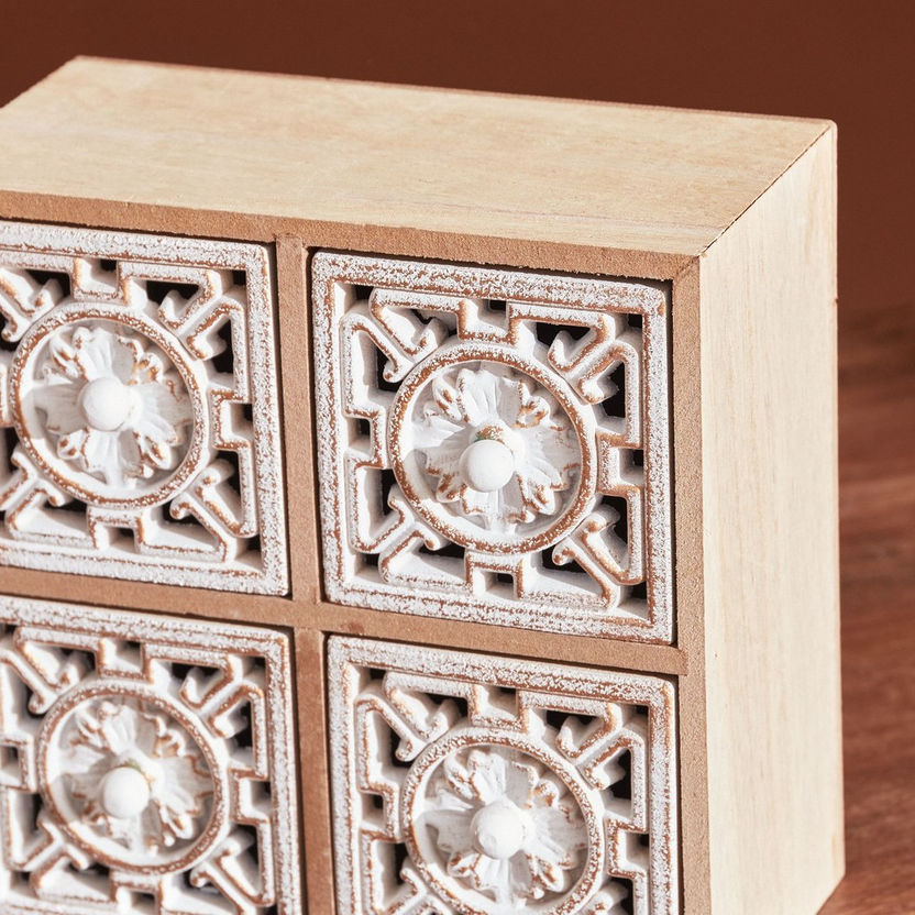 Zyla MDF Cabinet with 4 Drawers - 21x10x21 cm-Storage-image-2