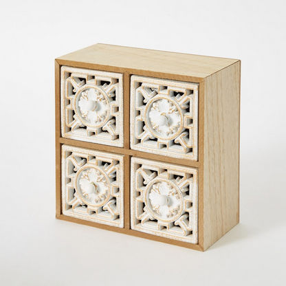 Zyla MDF Cabinet with 4 Drawers - 21x10x21 cms
