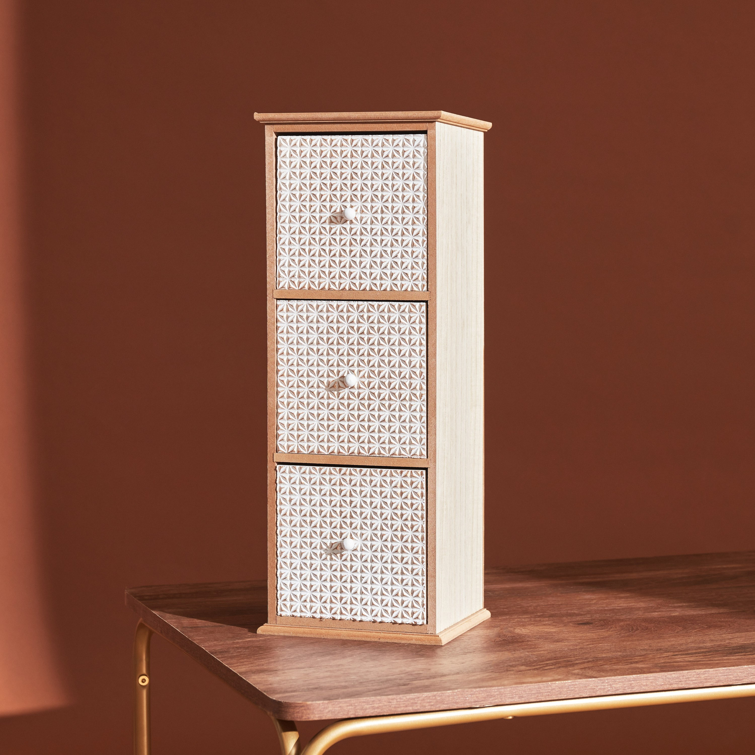 خزانة بشكل سلة منسوجة بـ3 أدراج من زيلا - 18x16x50 سم-hbxdecorandfurnishings-homeaccessories-storage-image-1
