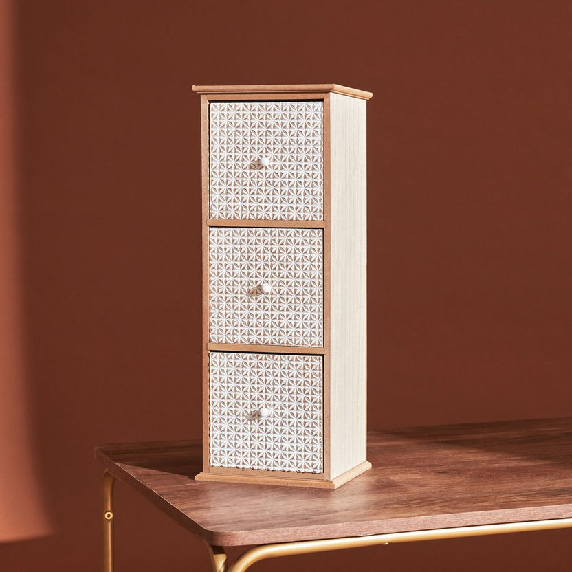 Zyla Basket Weave Cabinet with 3 Drawers - 18x16x50 cm-Storage-image-0