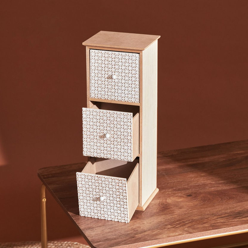 Zyla Basket Weave Cabinet with 3 Drawers - 18x16x50 cm-Storage-image-1