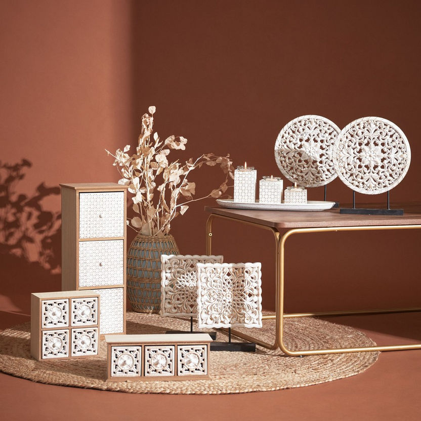 Zyla Basket Weave Cabinet with 3 Drawers - 18x16x50 cm-Storage-image-4