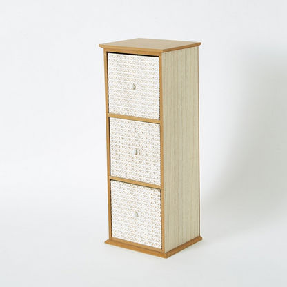 Zyla Basket Weave Cabinet with 3 Drawers - 18x16x50 cms