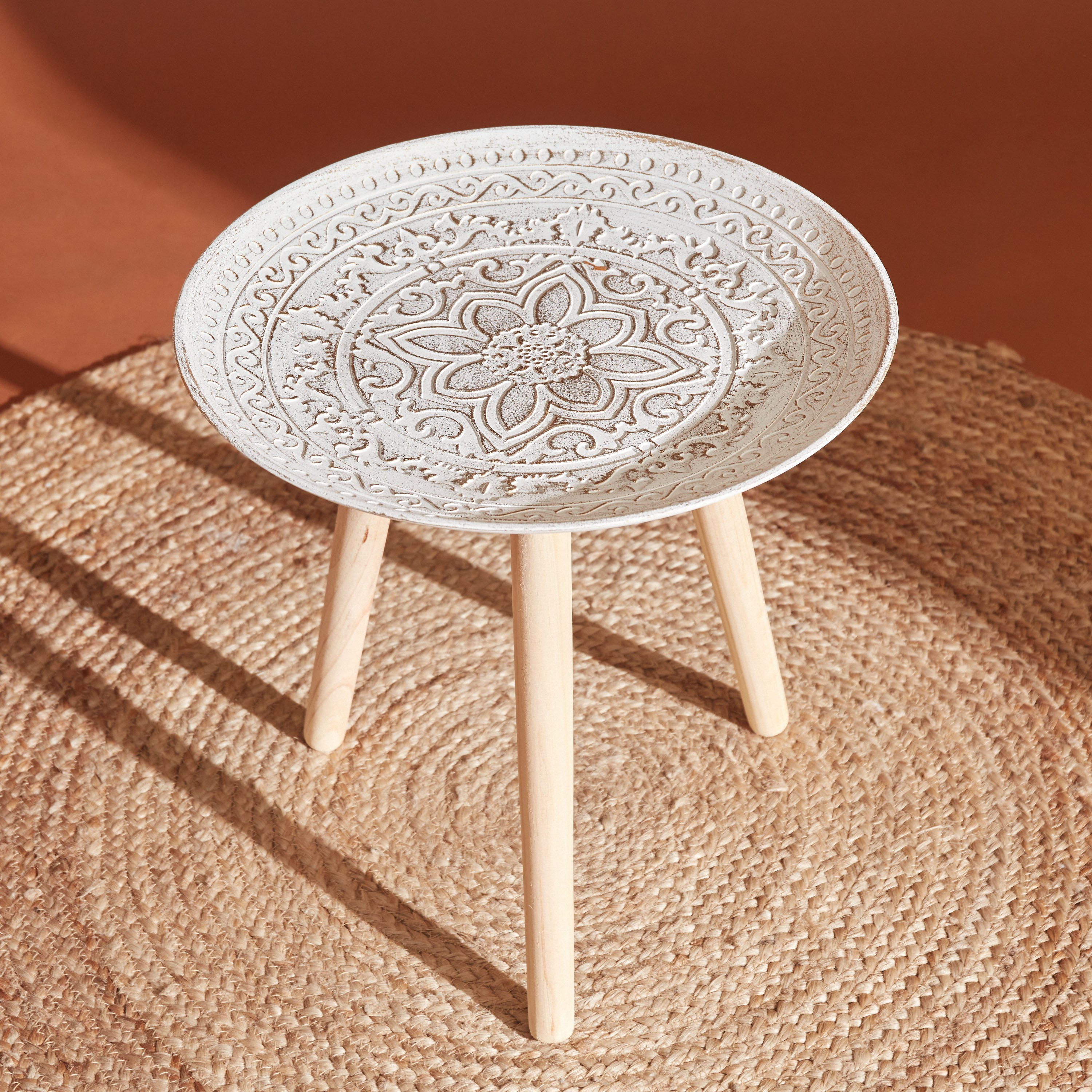 طاولة زينة إم دي إف من زيلا هابيتيشن - 40x40x34 سم-hbxdecorandfurnishings-tabletop-serveware-image-2