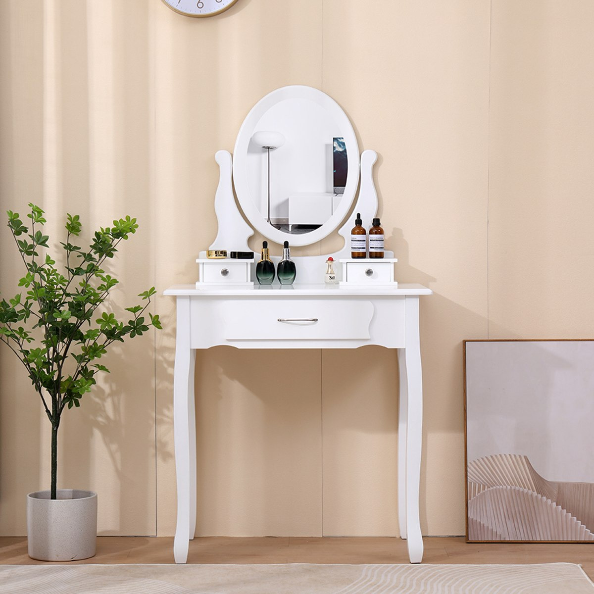 طاولة تزيين 3 أدراج مع مرآة ومقعد - برنسيس فانيتي من موڤو -hbxfurniture-kidsroom-kidsdressersandmirrors-image-4