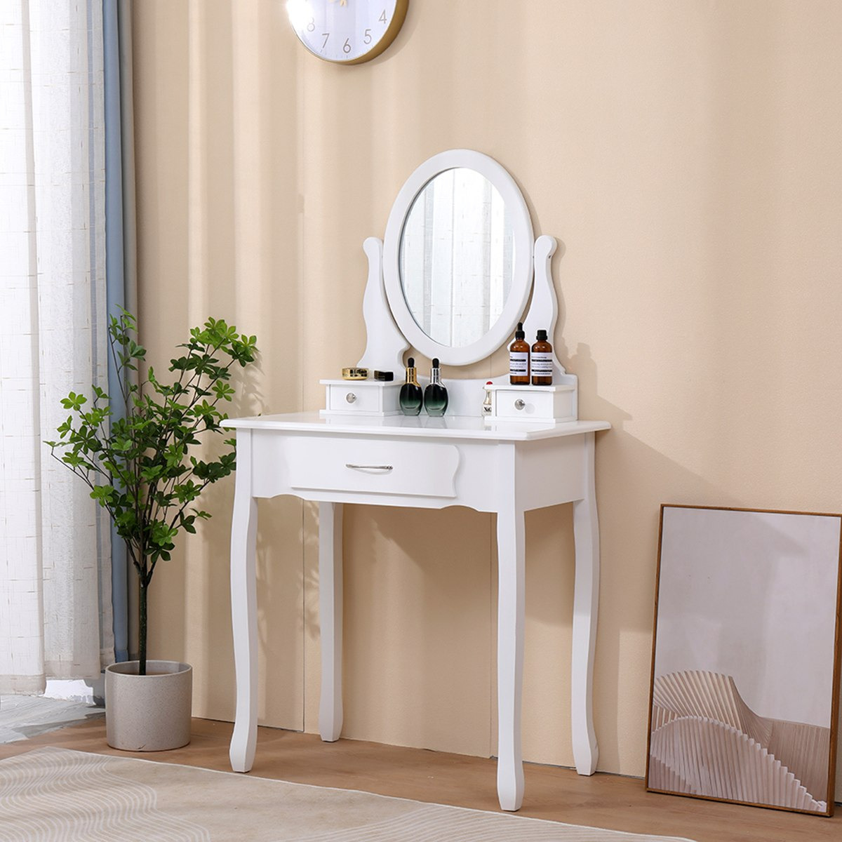 طاولة تزيين 3 أدراج مع مرآة ومقعد - برنسيس فانيتي من موڤو -hbxfurniture-kidsroom-kidsdressersandmirrors-image-5