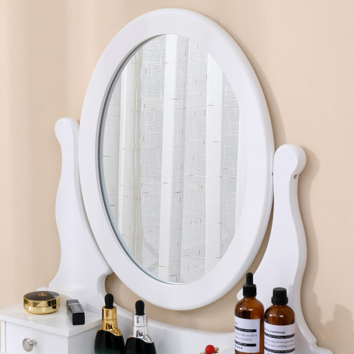 طاولة تزيين 3 أدراج مع مرآة ومقعد - برنسيس فانيتي من موڤو -hbxfurniture-kidsroom-kidsdressersandmirrors-image-7