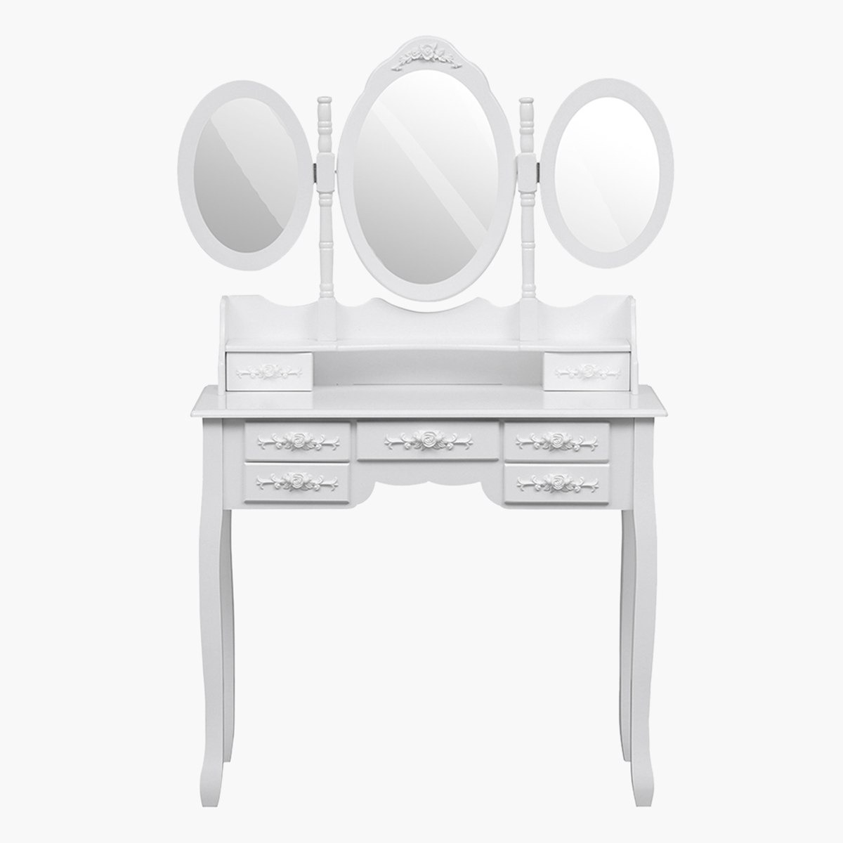 Princess Dana 7-Drawer Dresser with 3 Mirrors and Stool-hbxfurniture-kidsroom-kidsdressersandmirrors-image-17