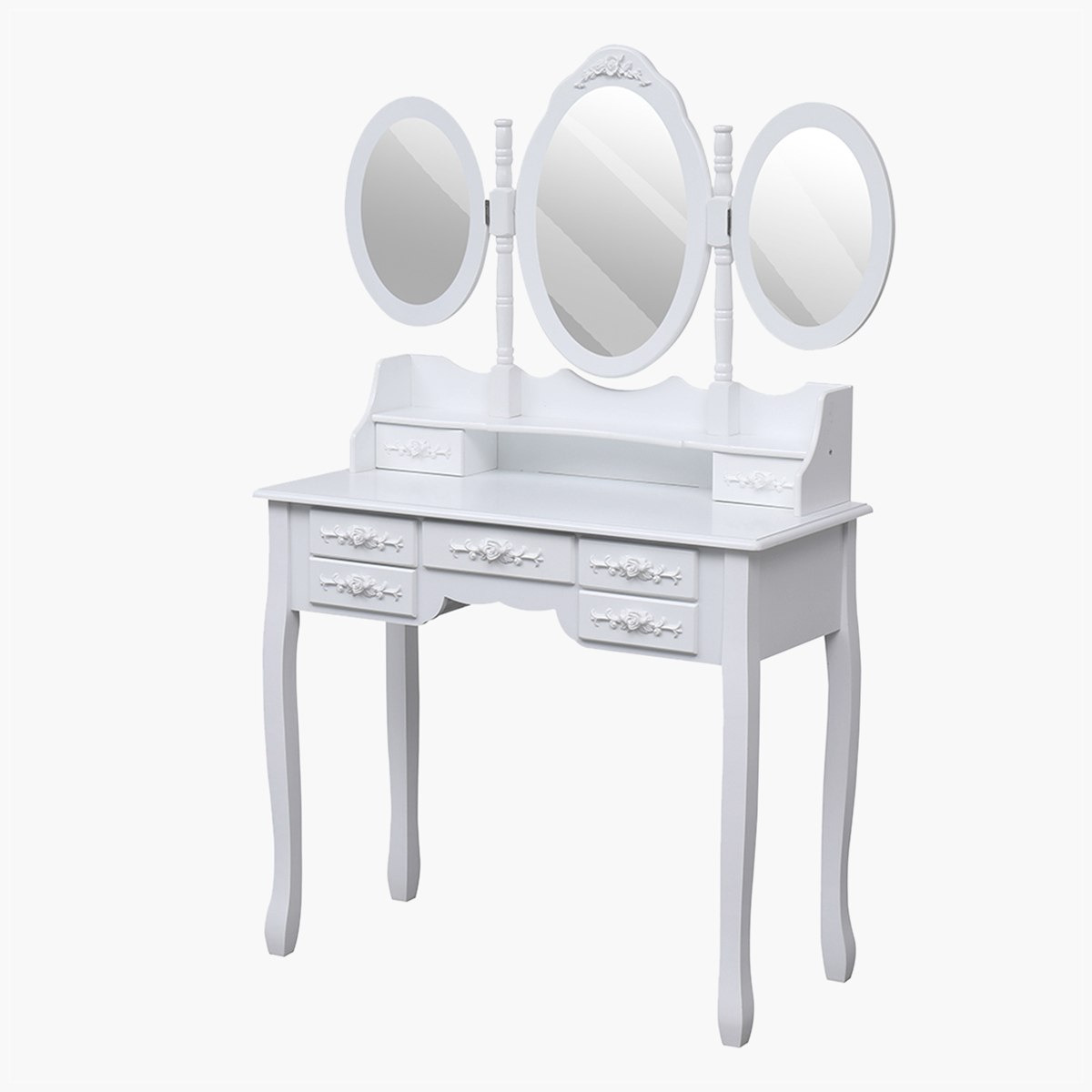 Princess Dana 7-Drawer Dresser with 3 Mirrors and Stool-hbxfurniture-kidsroom-kidsdressersandmirrors-image-18