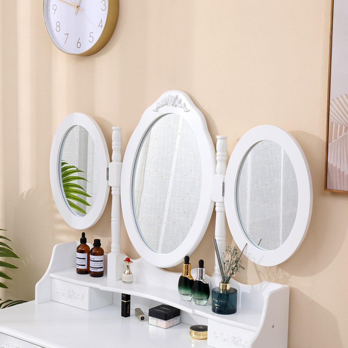 Princess Dana 7-Drawer Dresser with 3 Mirrors and Stool-hbxfurniture-kidsroom-kidsdressersandmirrors-image-7