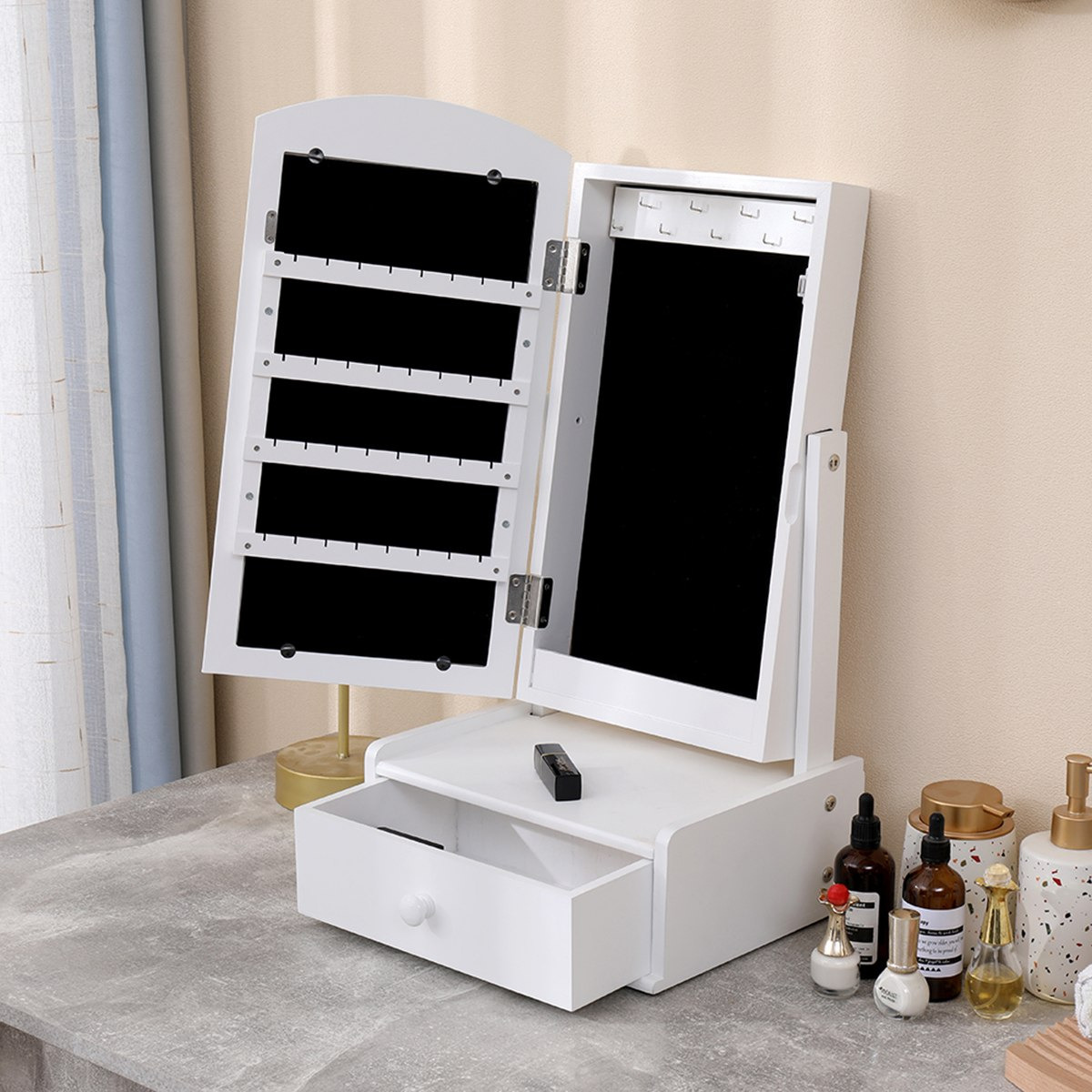 مرآة سطح مكتب مع خزانة مجوهرات من برينسيس-hbxfurniture-kidsroom-kidsdressersandmirrors-image-3