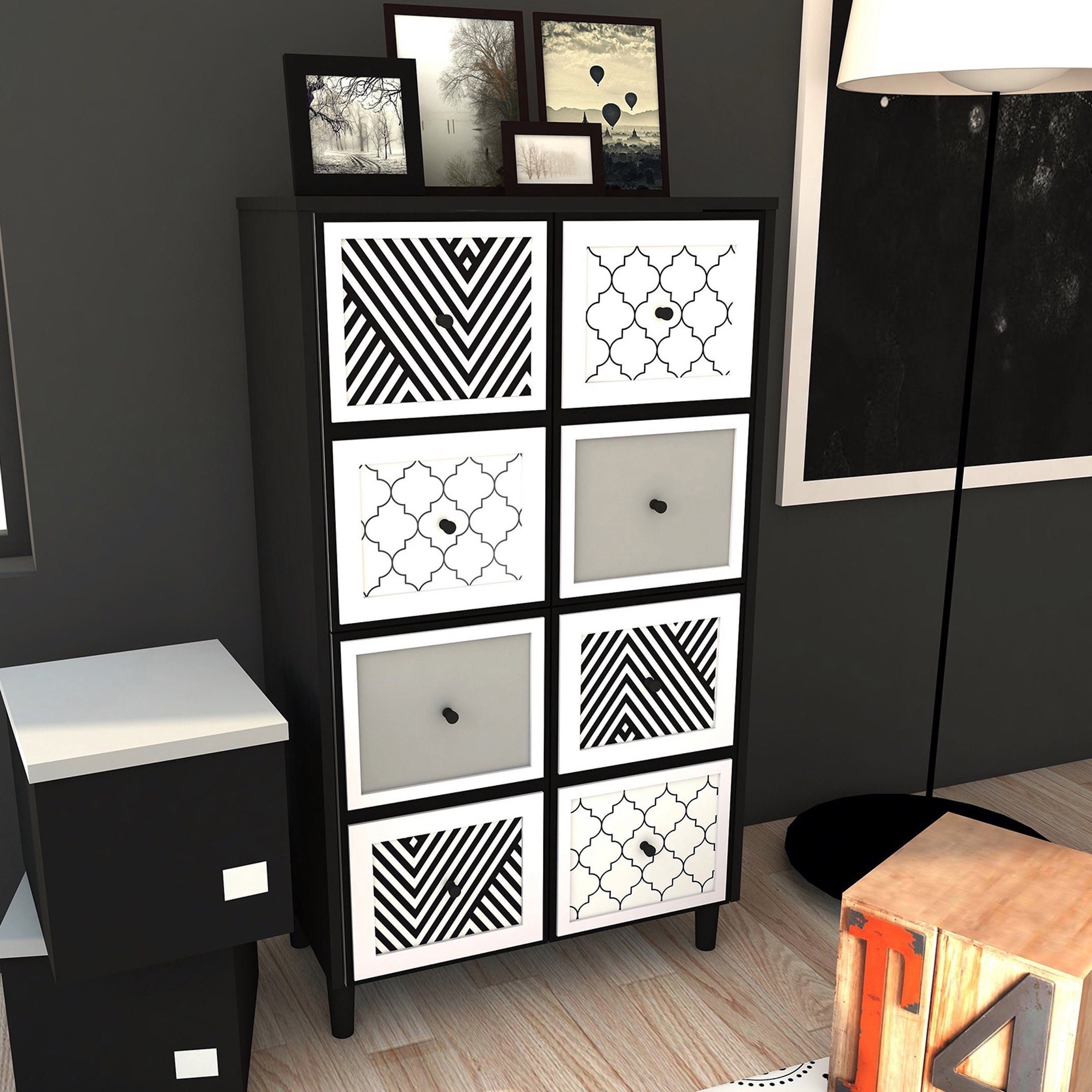 Movo Theo Cabinet with 4-Doors-hbxfurniture-dressersandchests-chestofdrawers-image-1