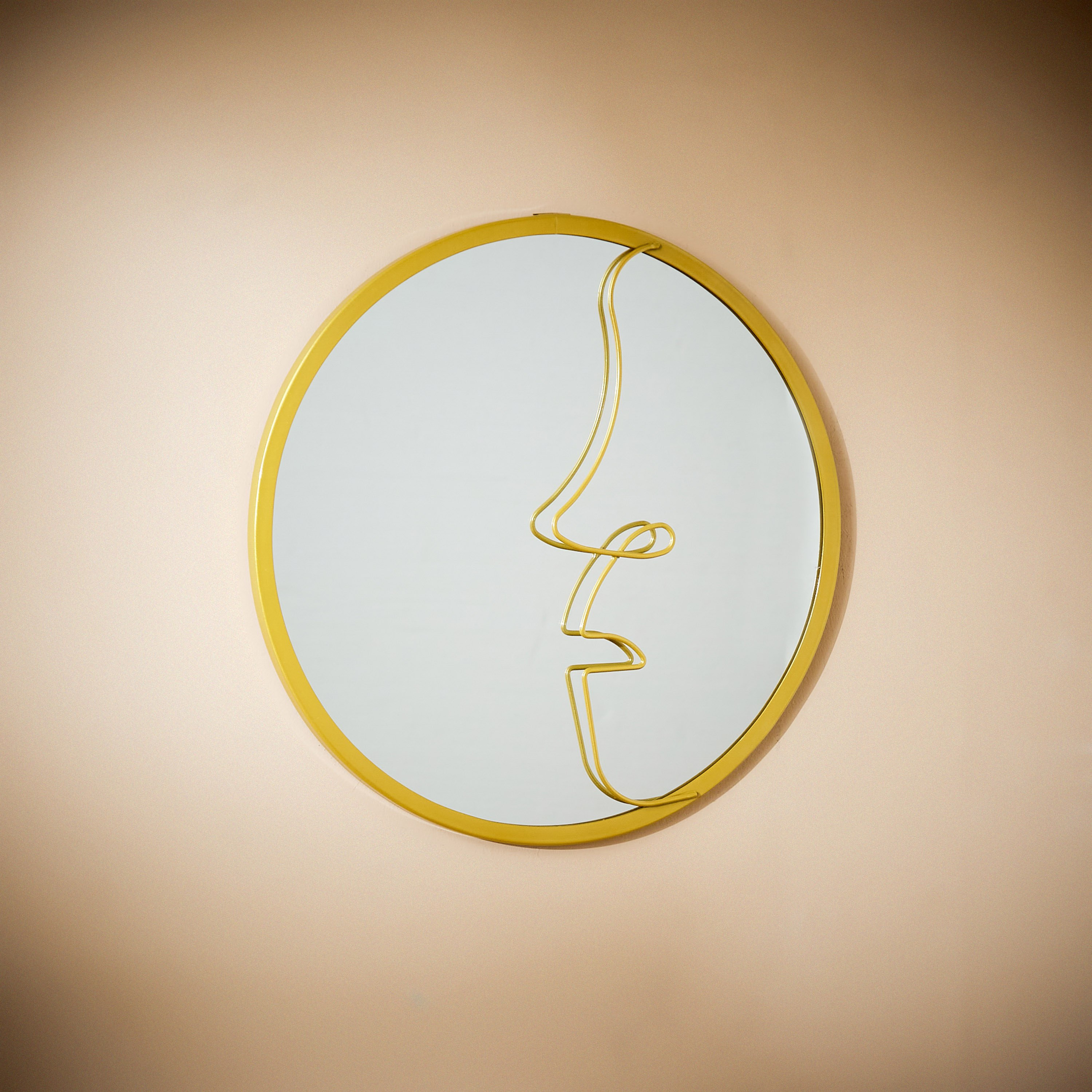 Vienna Face Decorative Round Metal Wall Mirror - 35x1x35 cm-PROMO_HB_AE_B1G1_250925-image-1