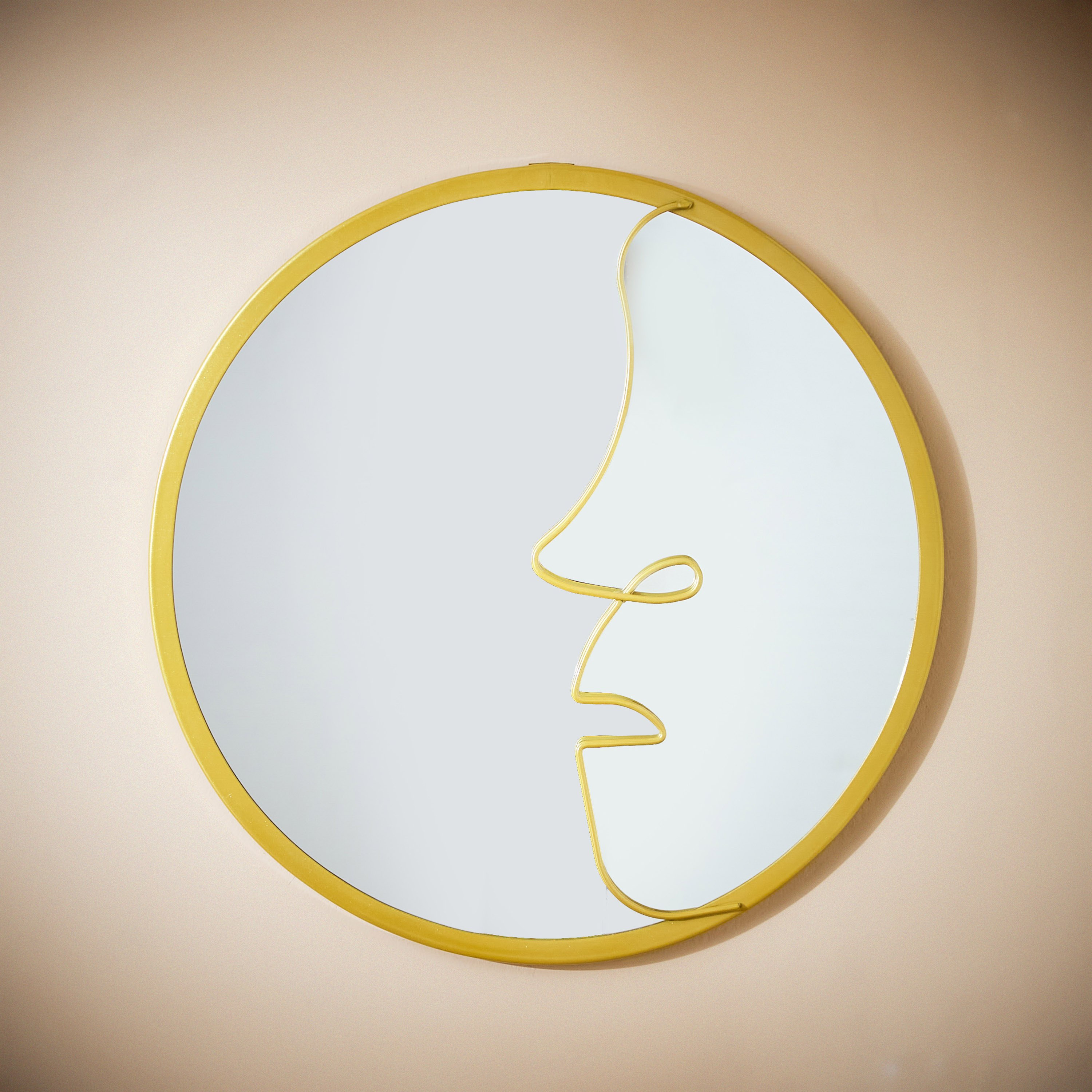 Vienna Face Decorative Round Metal Wall Mirror - 35x1x35 cm-PROMO_HB_AE_B1G1_250925-image-3