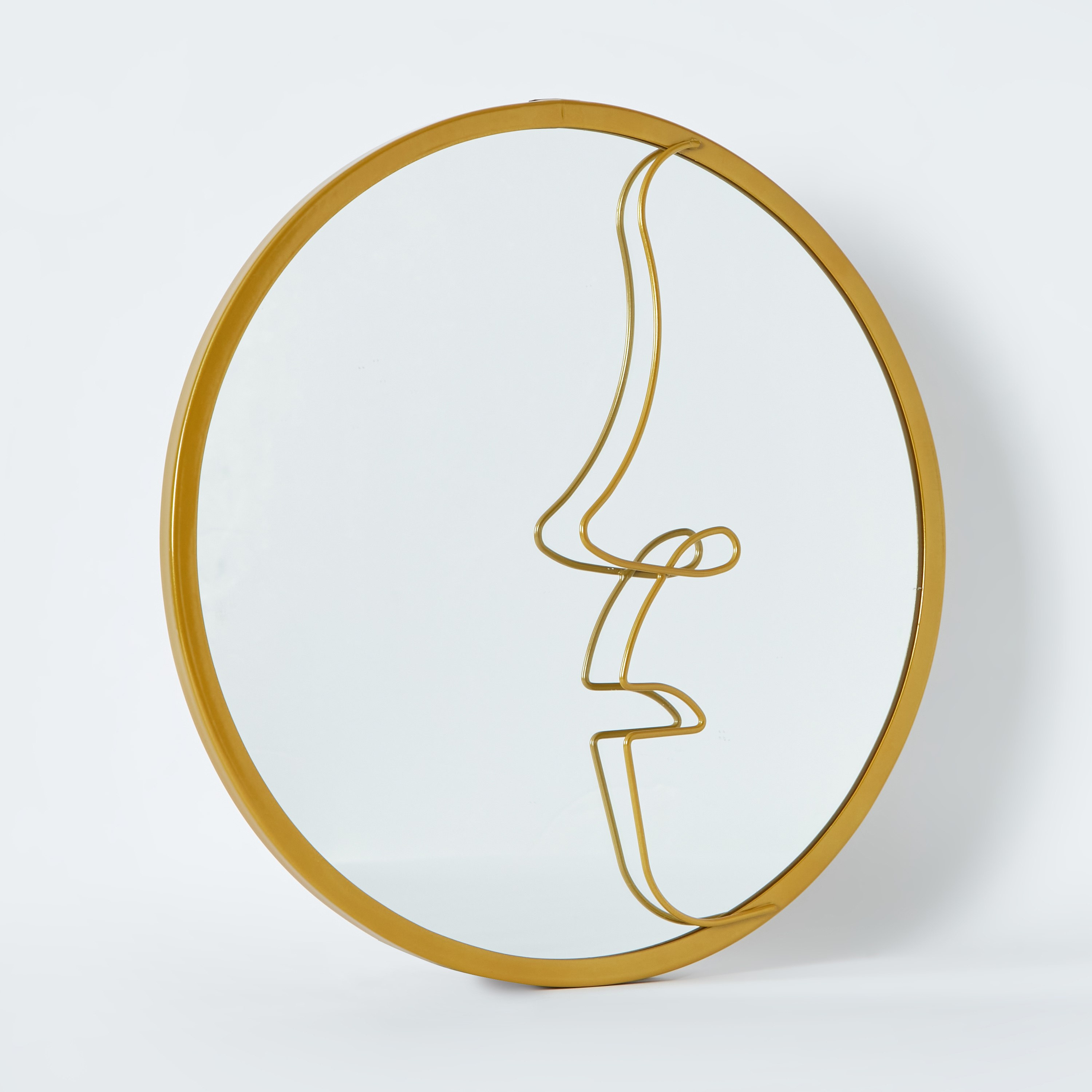 Vienna Face Decorative Round Metal Wall Mirror - 35x1x35 cm-PROMO_HB_AE_B1G1_250925-image-5