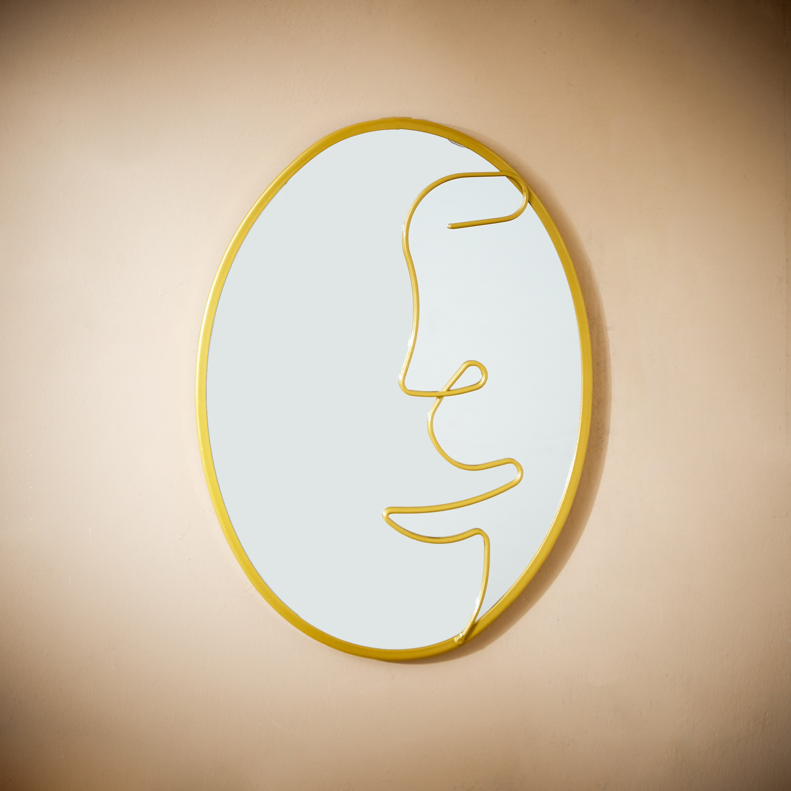 Vienna Face Decorative Oval Metal Wall Mirror - 25x1x35 cm-hbxhomeware-hbxdecorandfurnishings-image-2
