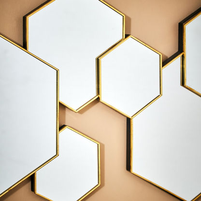 Vienna Decorative Hexagons Wall Mirror - 55x1x31 cm