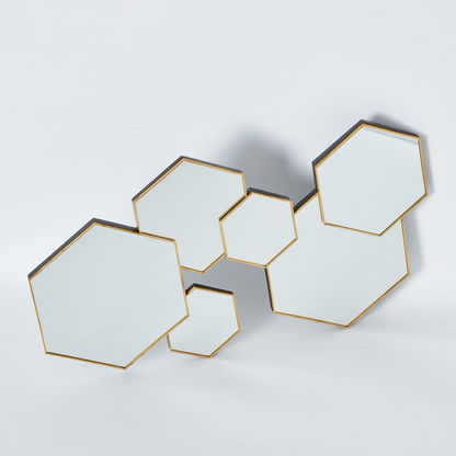 Vienna Decorative Hexagons Wall Mirror - 55x1x31 cm