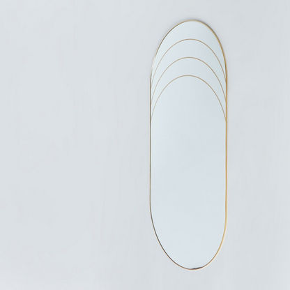 Vienna Metal Oval Decorative Wall Mirror - 42x1x85 cm