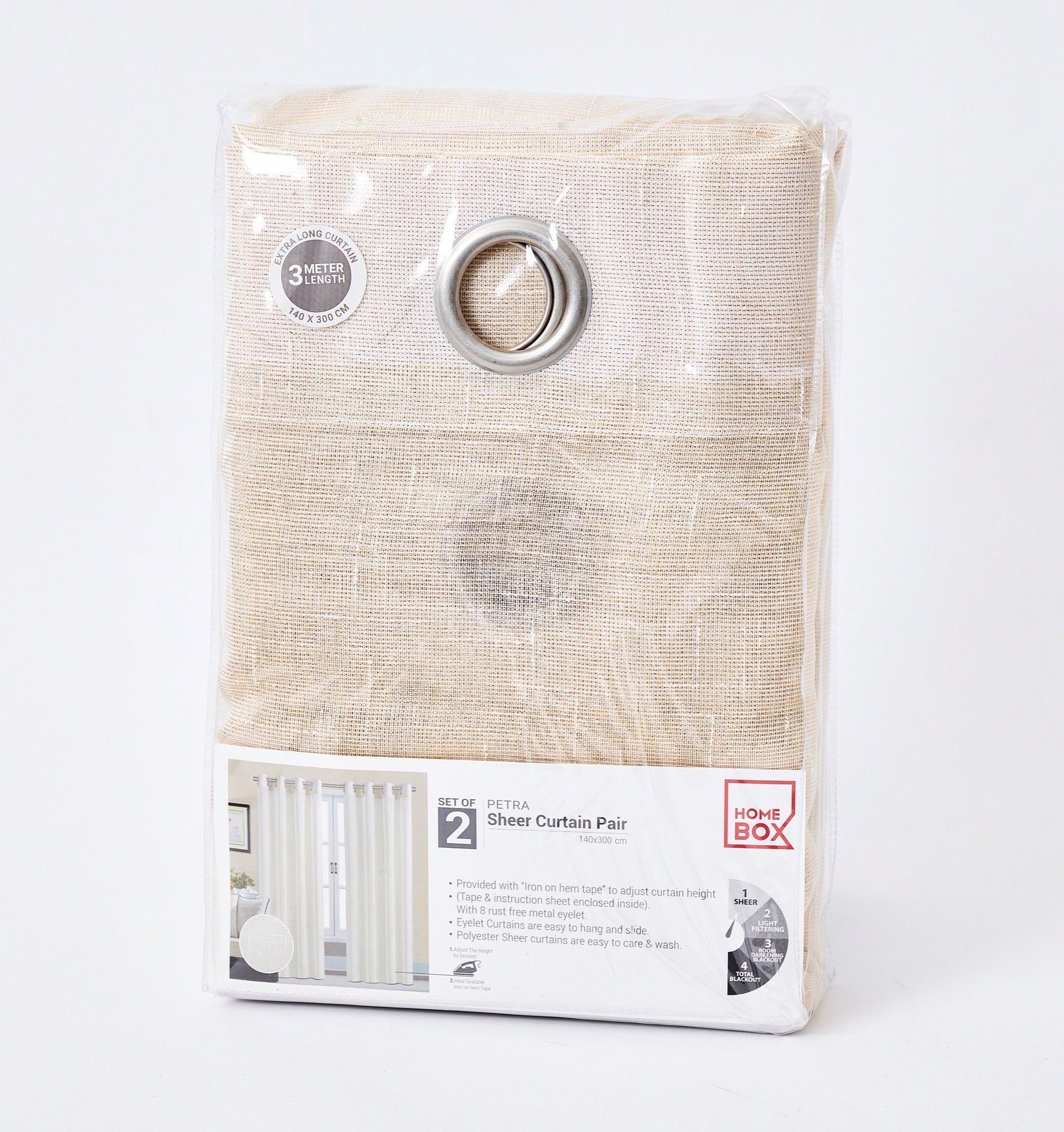 Petra 2-Piece Sheer Curtain Set - 140x300 cm-hbxhomeware-hbxdecorandfurnishings-image-4