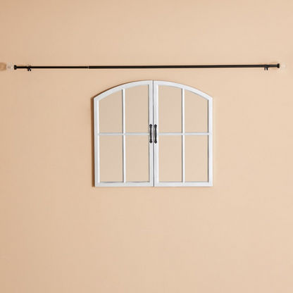 Alpine Single Curtain Rod with Crackle Glass Finials - 71-122 cms