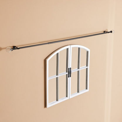 Alpine Single Curtain Rod with Crackle Glass Finials - 71-122 cms