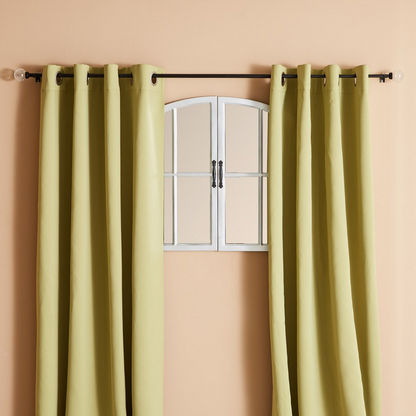 Alpine Single Curtain Rod with Crackle Glass Finials - 112-274 cms