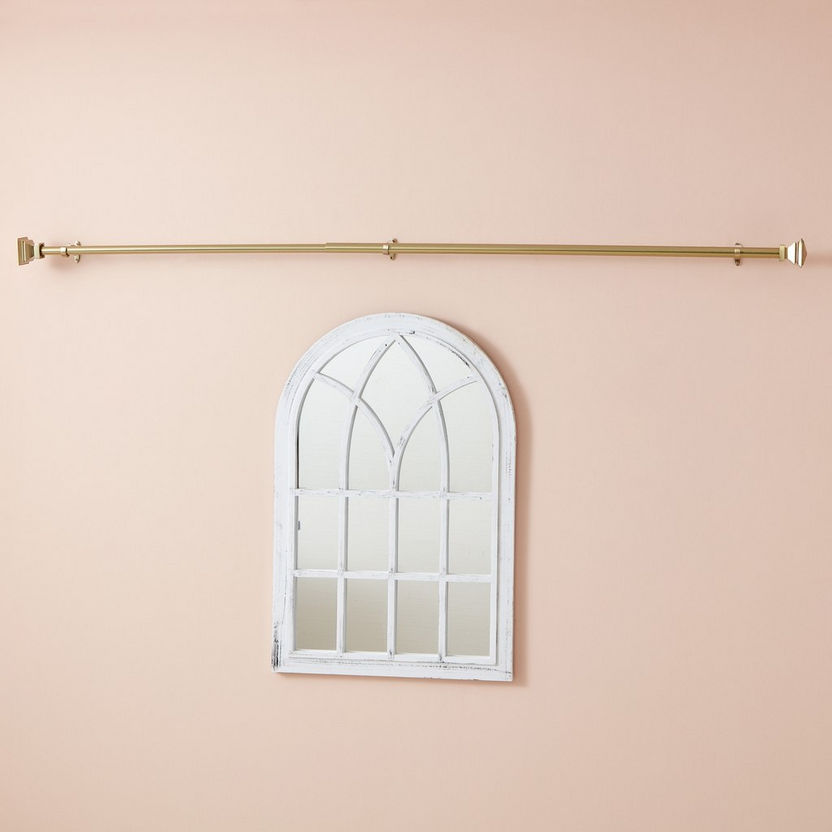 Extendable Curtain Rod with Square Aluminium Finials - 112-274 cm-Rods-image-0