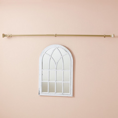 Extendable Curtain Rod with Square Aluminium Finials - 112-274 cm