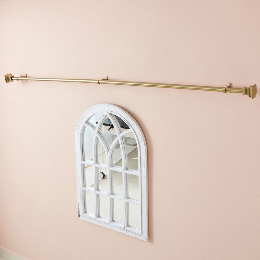 Extendable Curtain Rod with Square Aluminium Finials - 112-274 cm-Rods-image-1