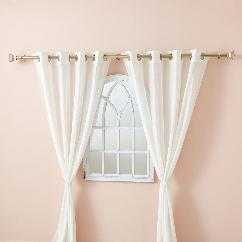 Extendable Curtain Rod with Square Aluminium Finials - 112-274 cm-Rods-image-4