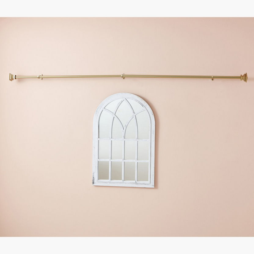 Extendable Curtain Rod with Square Aluminium Finials - 132-365 cm-Rods-image-0