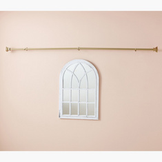 Extendable Curtain Rod with Square Aluminium Finials - 132-365 cm