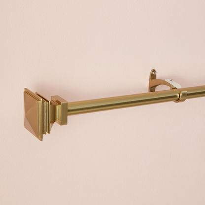 Extendable Curtain Rod with Square Aluminum Finials - 132-365 cms