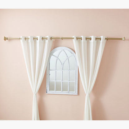 Extendable Curtain Rod with Square Aluminum Finials - 132-365 cms