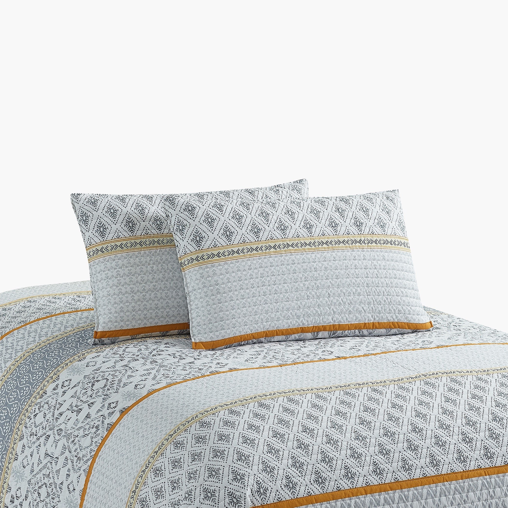 طقم مفرش سرير لحاف مزدوج من الألياف الدقيقة بطبعات 3 قطع من إليسا - 160x230 سم-hbxdecorandfurnishings-bedding-bedspreadsandquilts-image-3