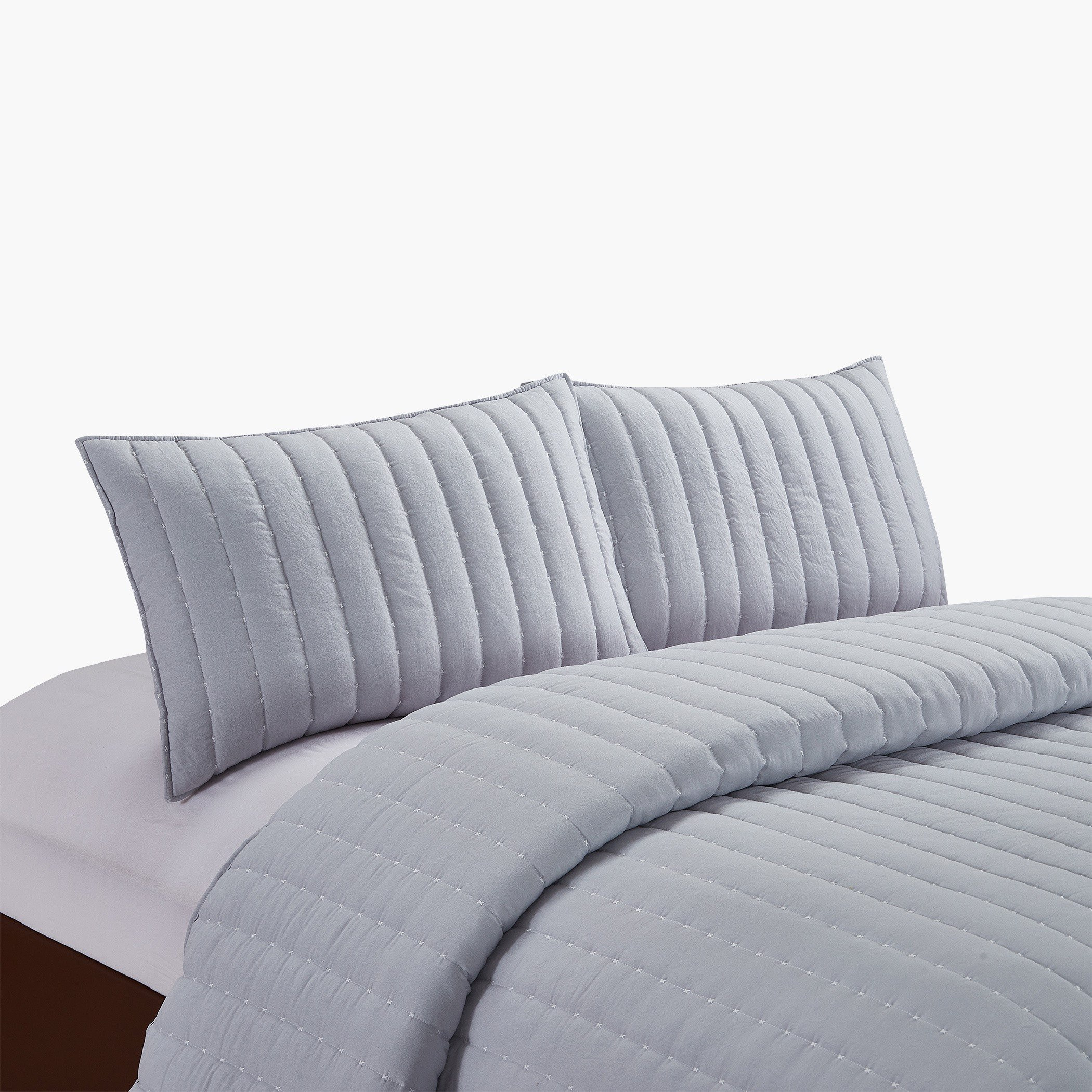 طقم مفرش سرير لحاف مزدوج مغسول من الألياف الدقيقة 3 قطع من ليكزس - 160x230 سم-hbxdecorandfurnishings-bedding-bedspreadsandquilts-image-2