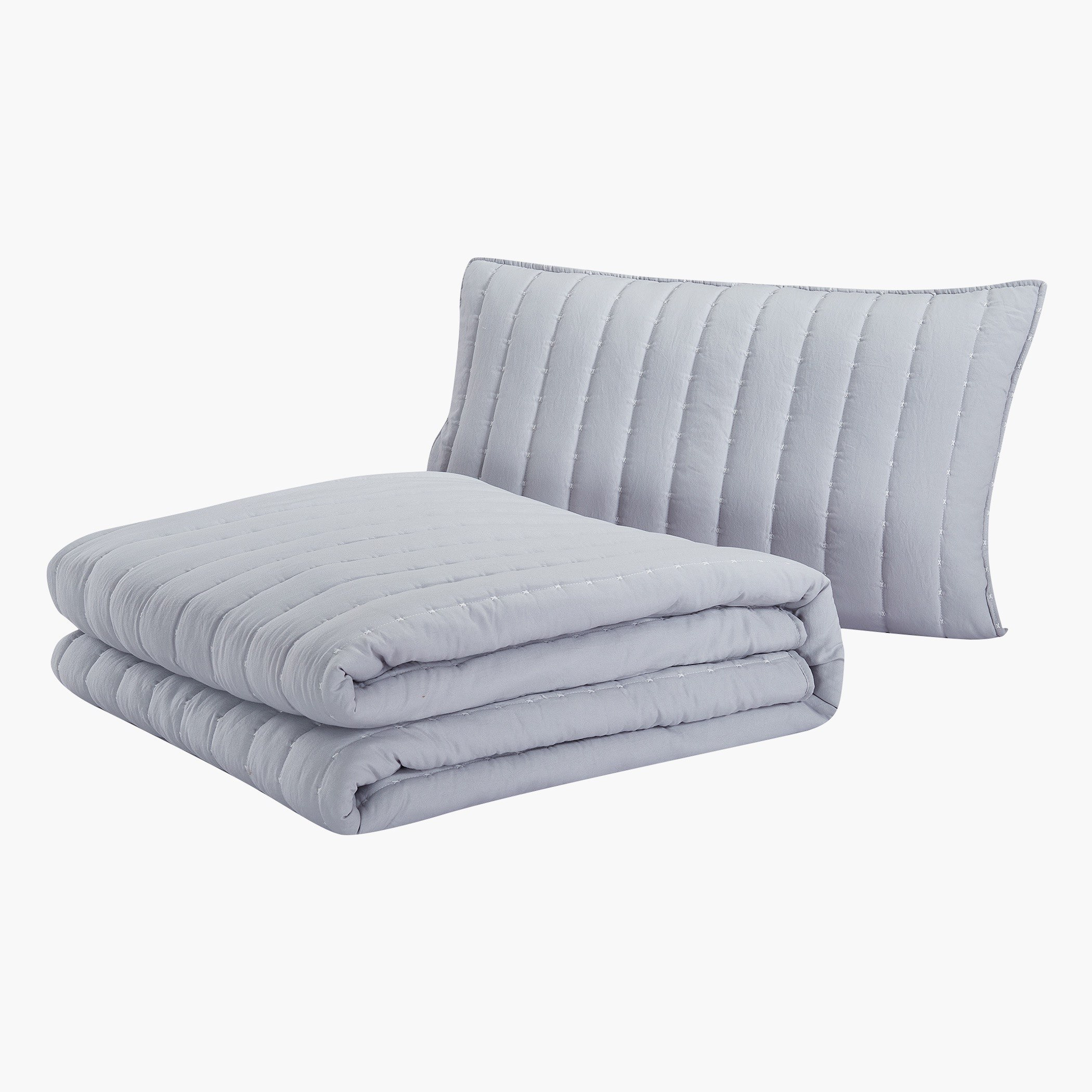 طقم مفروش سرير لحاف كينج من الألياف الدقيقة مغسول 3 قطع من ليكزس -  230x250 سم-hbxdecorandfurnishings-bedding-bedspreadsandquilts-image-4