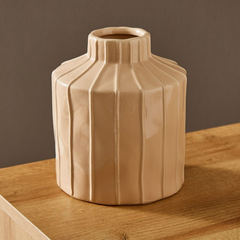 Sansa Ceramic Stunt Bottle Vase - 15.5x15.5x19 cm-Vases-image-1