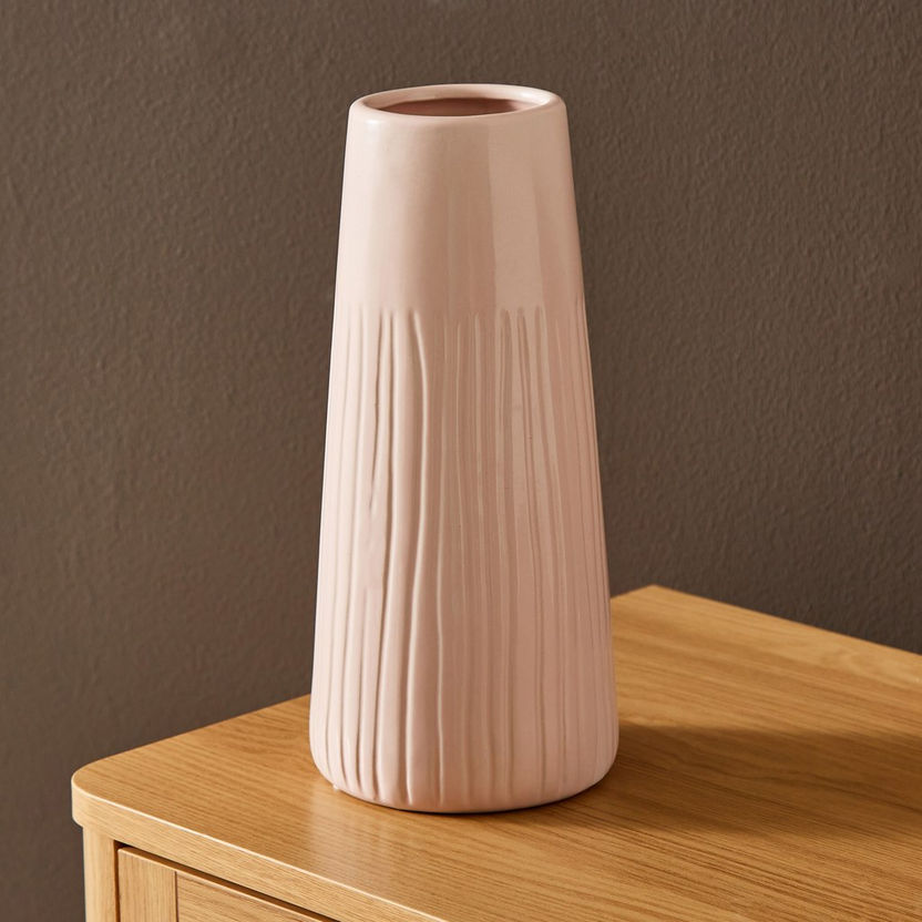 Sansa Ceramic Funnel Vase - 12.5x12.5x27.5 cm-Vases-image-1