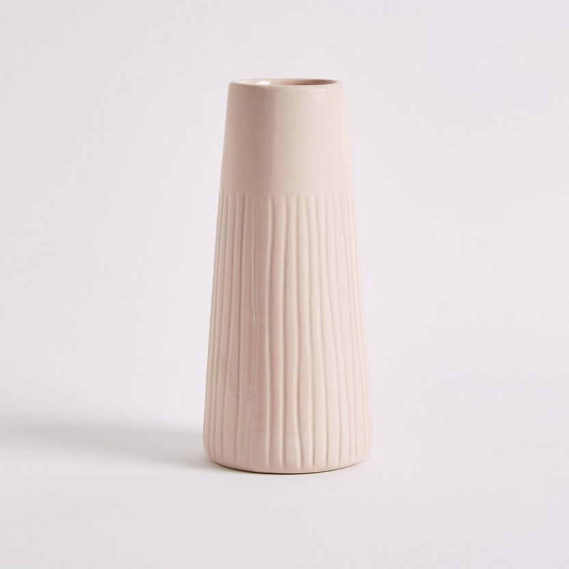Sansa Ceramic Funnel Vase - 12.5x12.5x27.5 cm-Vases-image-4