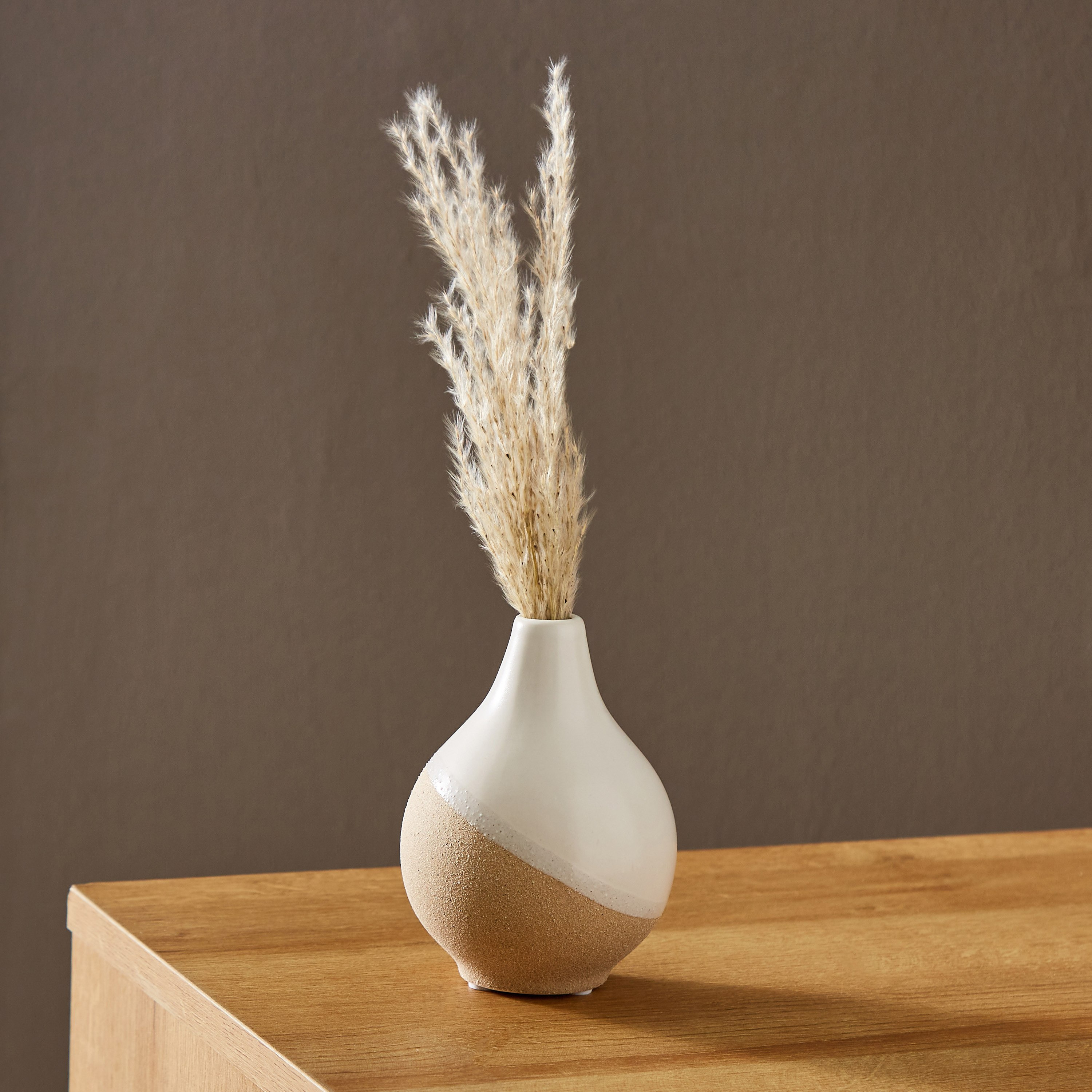 Sansa Stoneware Circular Nola Vase - 11x11x13 cm-hbxbedroom-decorandaccessories-vases-image-1
