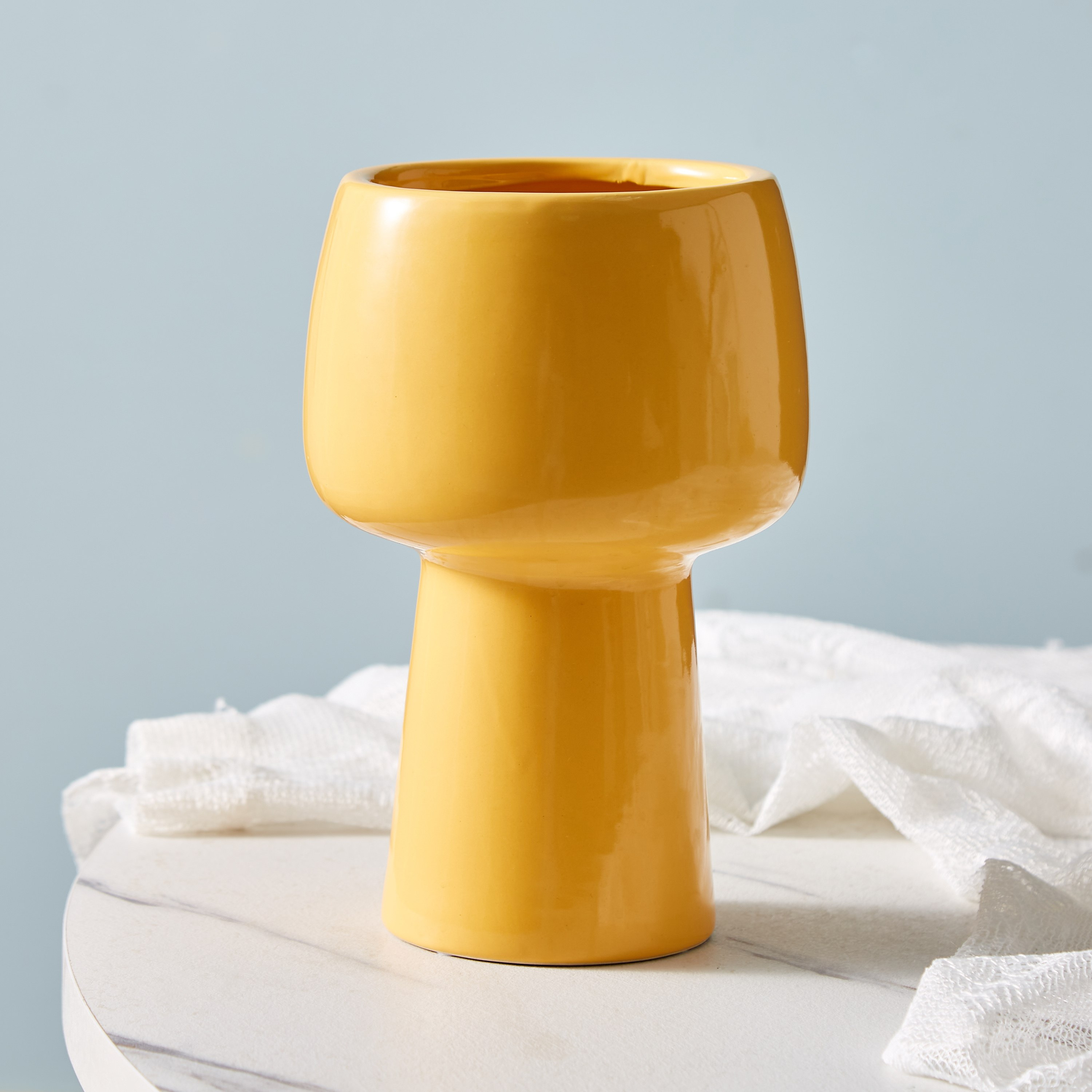 Sansa Ceramic Glass Votive with Stand - 15x15x23 cm-hbxbedroom-decorandaccessories-vases-image-2