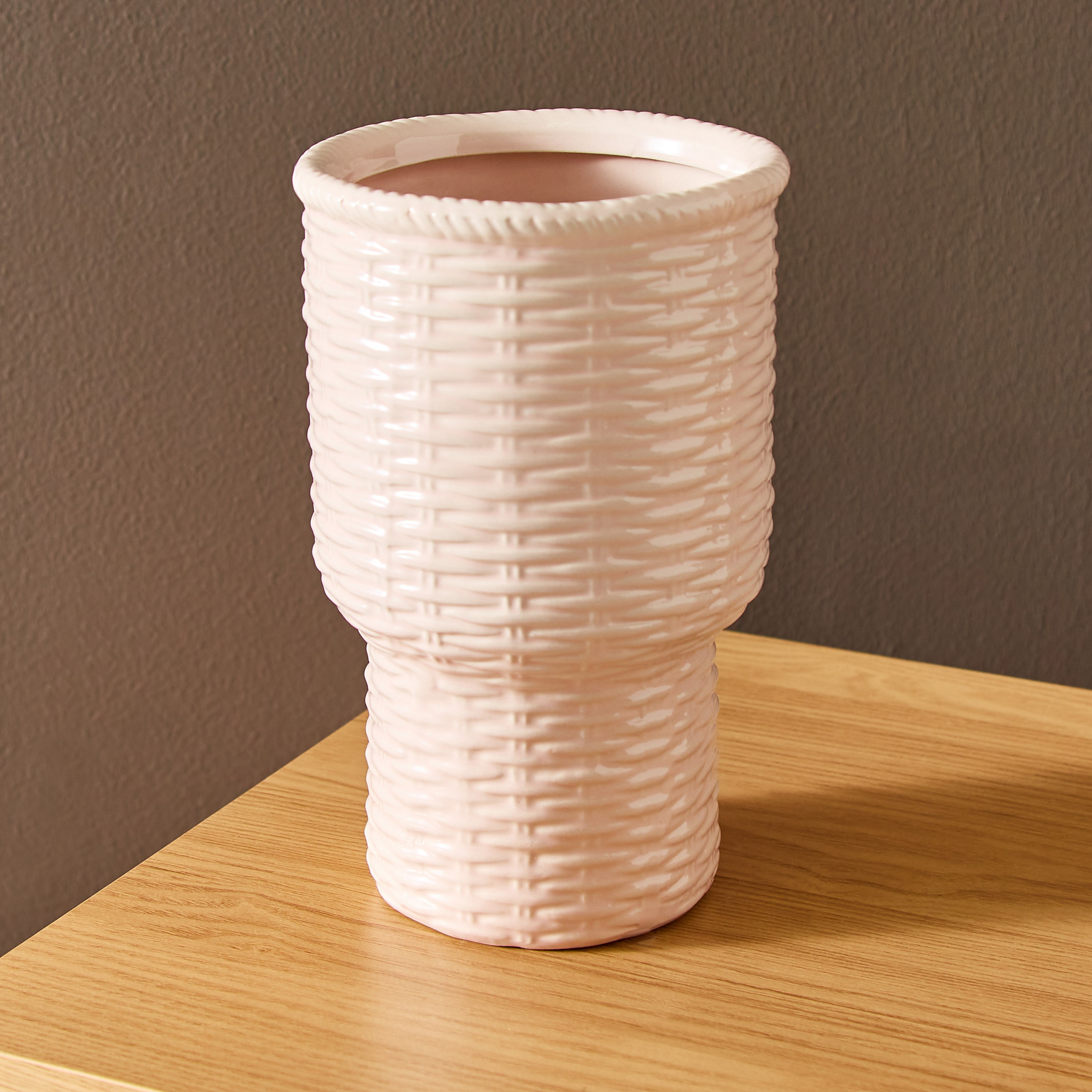 مزهرية سيراميك منسوجة طويلة من سانسا - 12.5x12.5x20 سم-hbxbedroom-decorandaccessories-vases-image-2