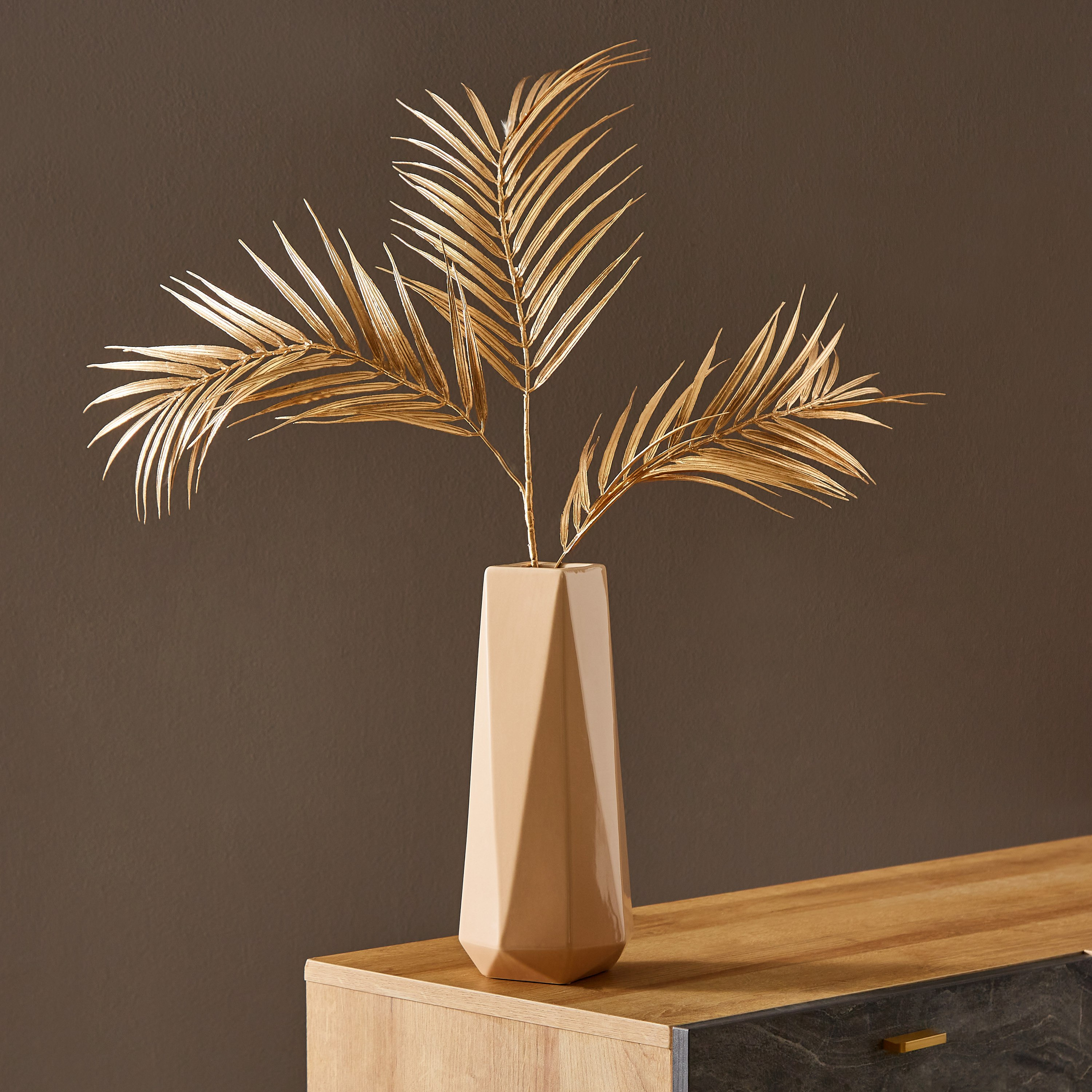 Sansa Ceramic Faceted Vase - 12.5x12.5x30 cm-hbxbedroom-decorandaccessories-vases-image-1