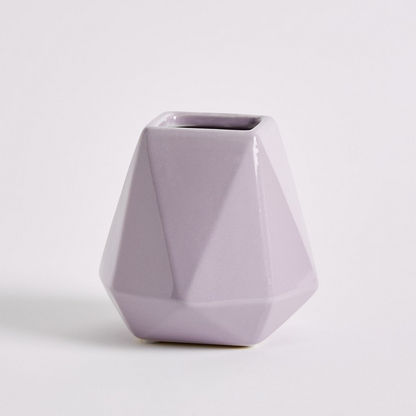 Sansa Small Ceramic Faceted Vase - 13.5x13.5x13 cm